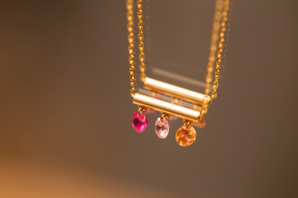 Collier Pampilles 3 Pierres La Brune & La Blonde
