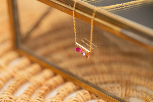 Collier Pampilles 3 Pierres La Brune & La Blonde