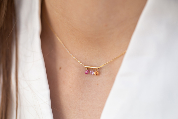 Collier Pampilles 3 Pierres La Brune & La Blonde