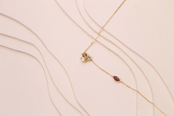 Collier Ruisseau Citrine Péridot Aigue-Marine de Studio 28