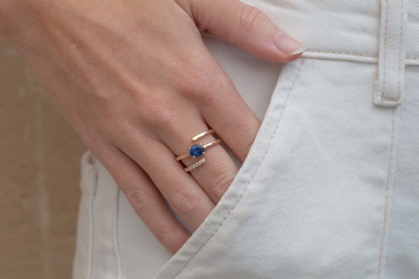 Bague Cime Saphir Bleu de Studio 28