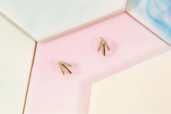 Créole Andi 3 rangs Tourmaline Onyx Émeraude de Andi Marthe