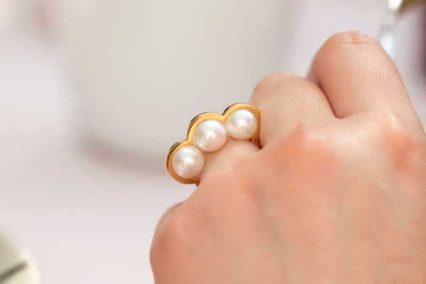 Bague Réserve Perles Blanches de D1928