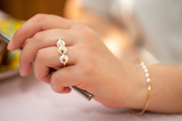 Bague Réserve Perles Blanches de D1928