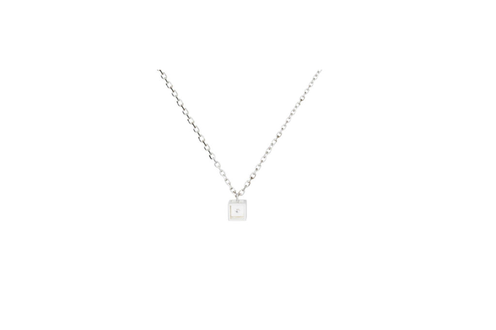 Collier Mini Cube Argent Pascal Moraibto