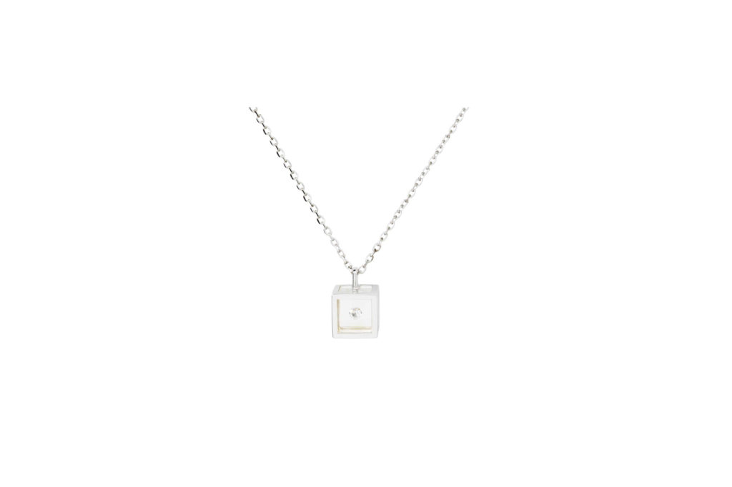 Collier Micro Cube Argent