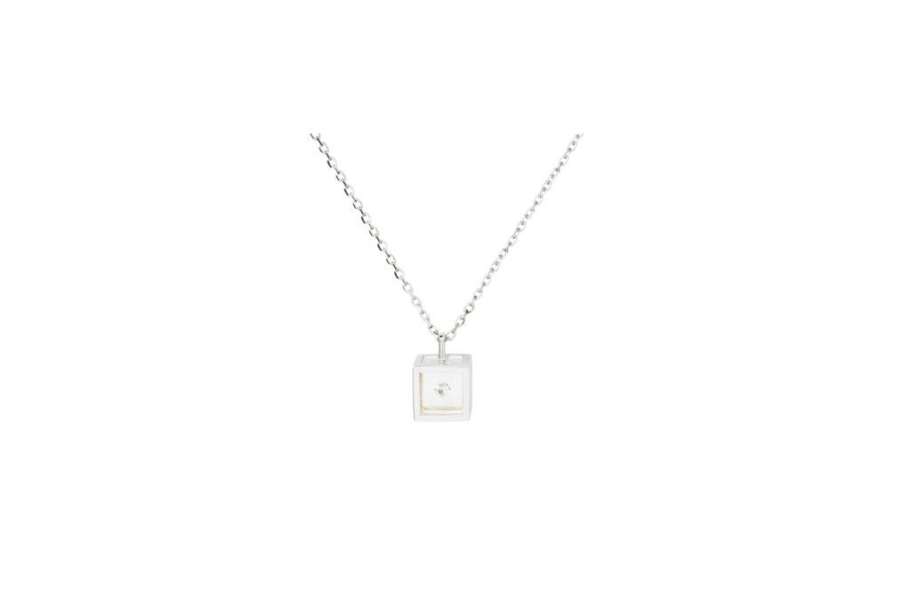 Collier Micro Cube Argent Pascal Moraibto