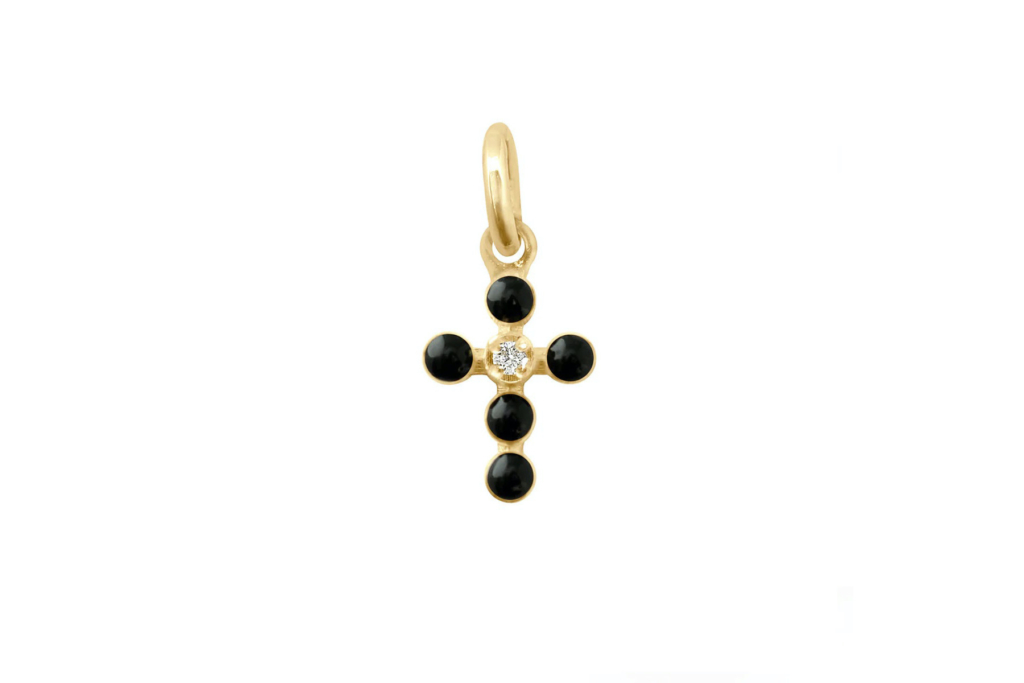 Pendentif croix perlée de Gigi Clozeau