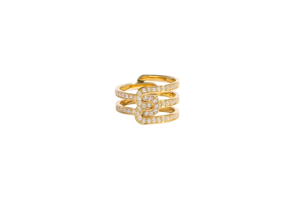 Bague Étreinte Asymétrique Pavée de JEM