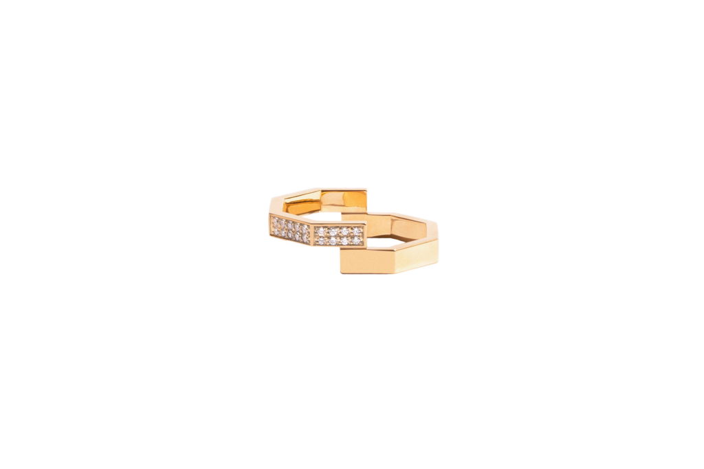 Bague Octogone Double Diamants de JEM