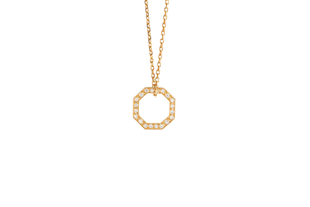 Collier Octogone 10mm Diamants