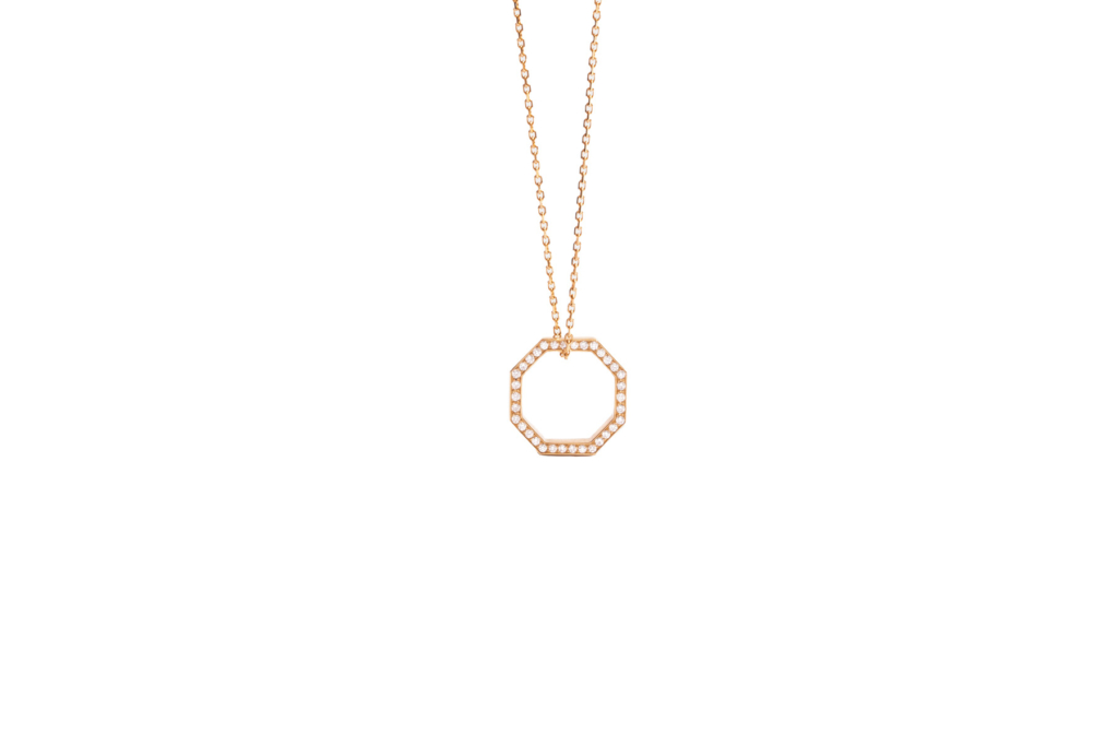 Collier Octogone 14mm Diamants de JEM