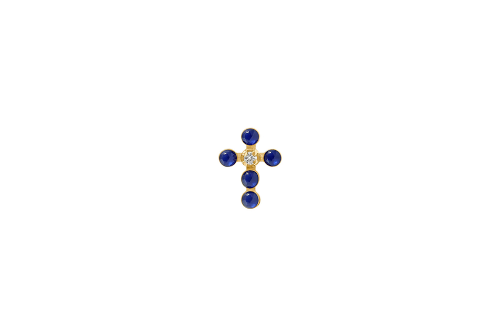 Boucle d’oreille Croix Perlée Diamants (unité)