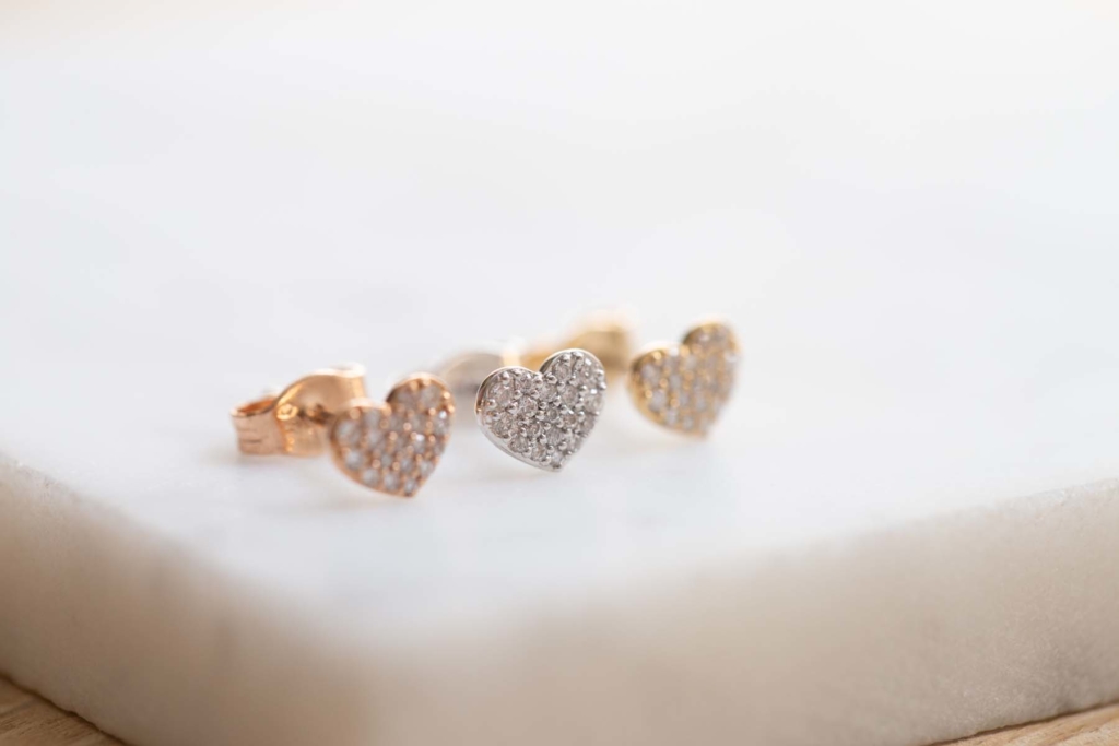 Boucles d’oreilles Coeur Pavé