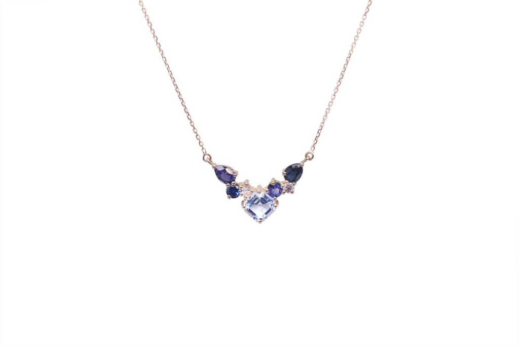 Collier Glacier Saphir Aigue-Marine